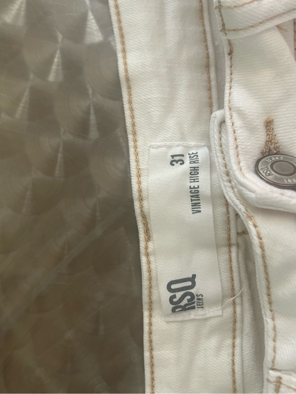 RSQ White Distressed High-Rise Denim Shorts - Picture 3 of 4